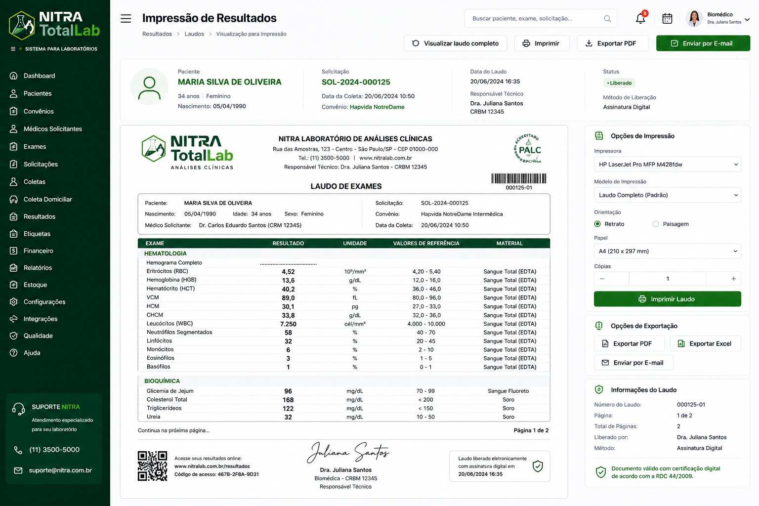 Sistema Nitra TotalLAB (Analises Clínicas)
